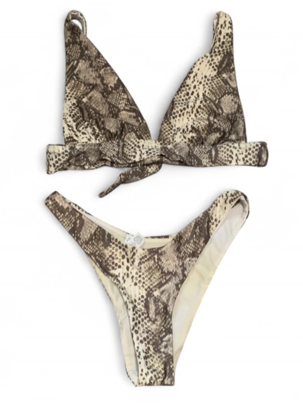 Aerie Snake Print Bikini Set - Brown/Beige